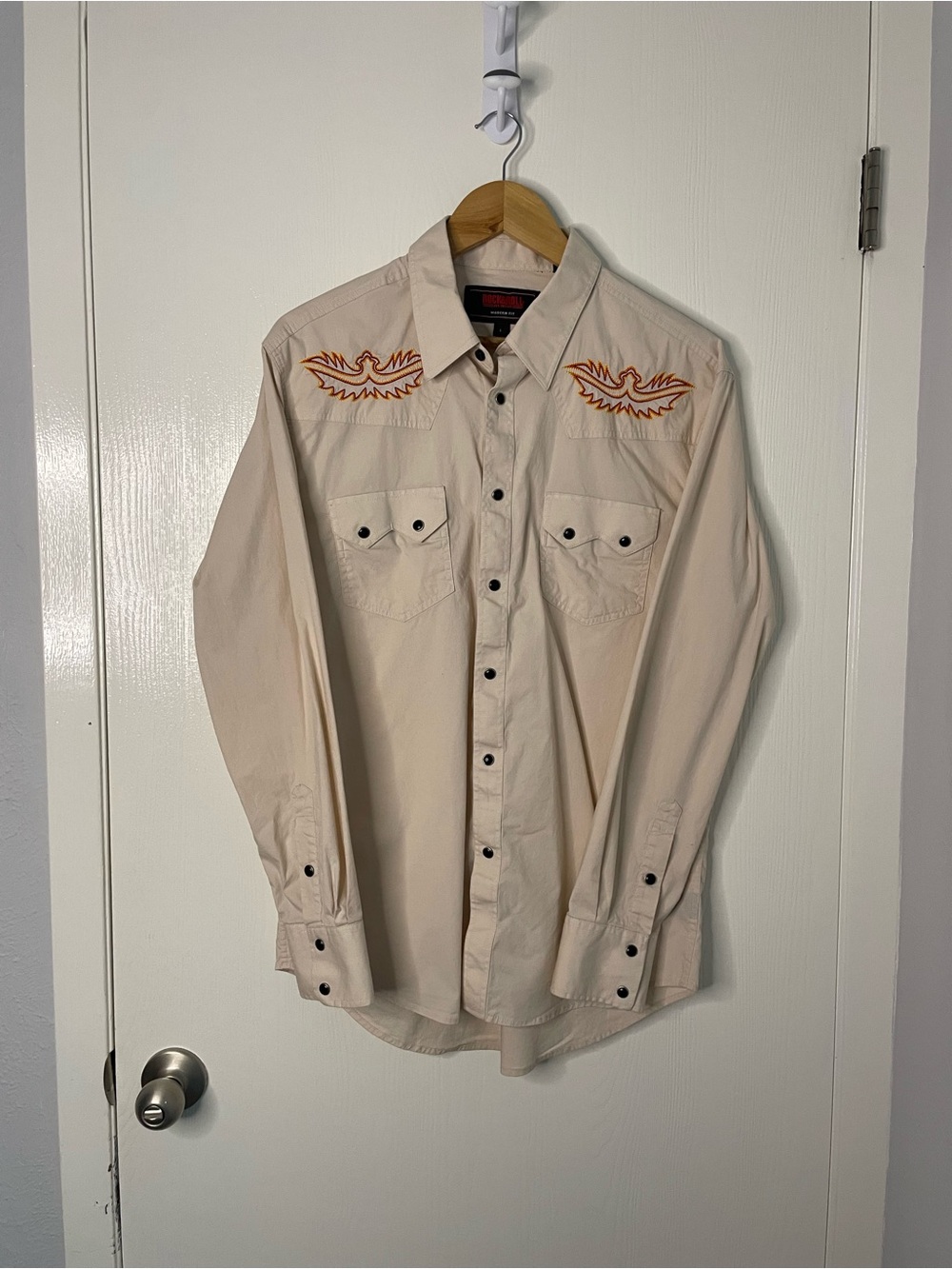 Rock & Roll Denim Western Pearl Snap Shirt Men’s Large